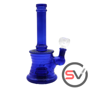 BARRELL ROLL STRAIGHT NECK WATER PIPE BLUE 8inch